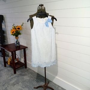 Crown & Ivy, Girls sz. 10, blue/wht. seersucker sundress.